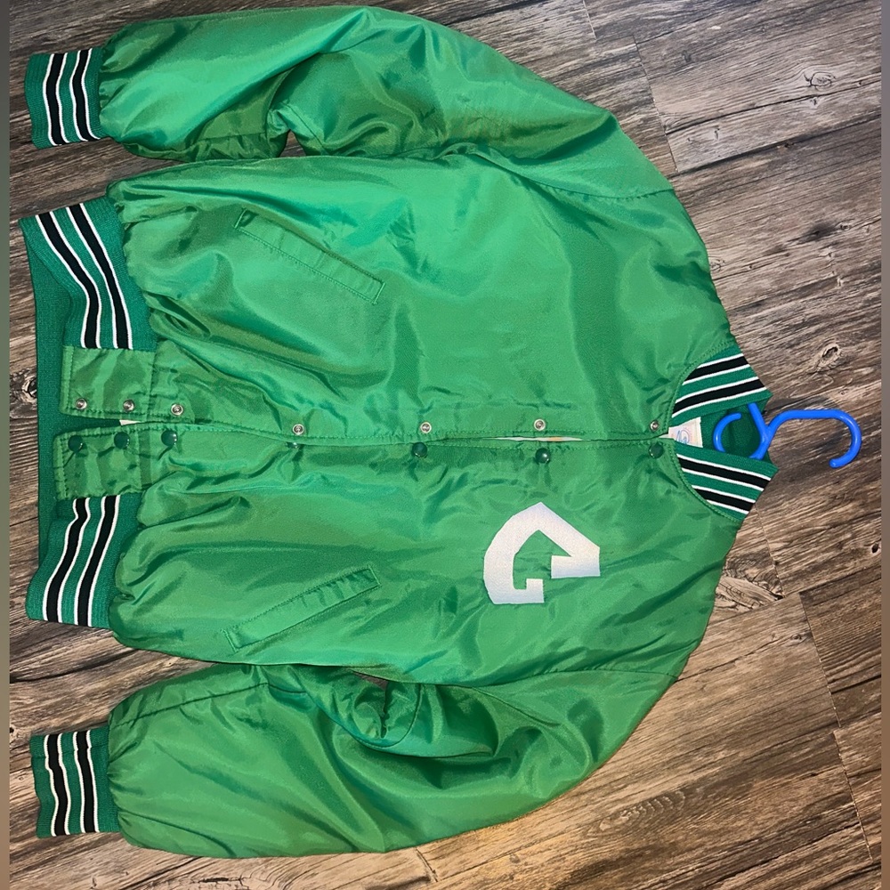 80’s Vintage Green Nylon Baseball Jacket